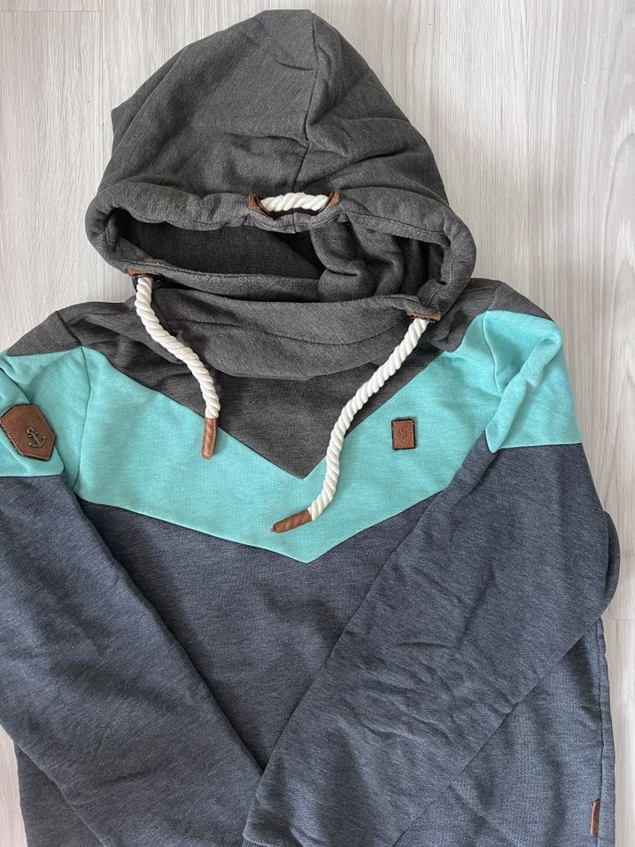 Renk Bloklu Kapüşonlu Sweatshirt  Rahat ve Şık! — görsel 2/5