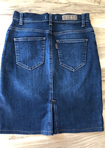 s Beden lacivert Renk Kadın Lacivert Midi Denim Etek