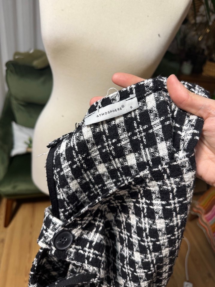 Atmosphere ekose tüvit salopet elbise - Görsel 5