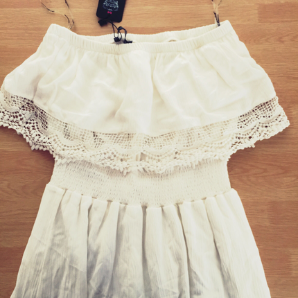Diğer Yazlık kırık beyaz uzun elbise.