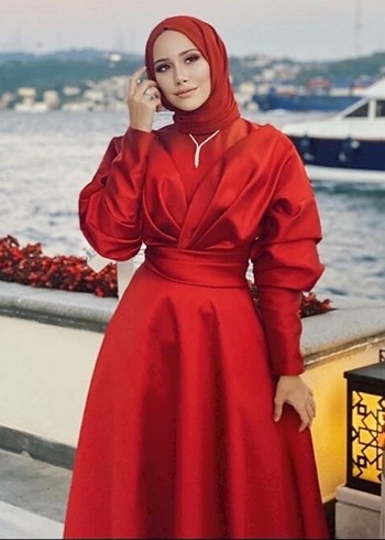 Klasik Kırmızı Uzun Abiye Elbise kenzel markadır - Görsel 3