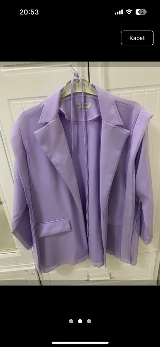 Mor Mini Kadın Blazer Ceket - Görsel 2