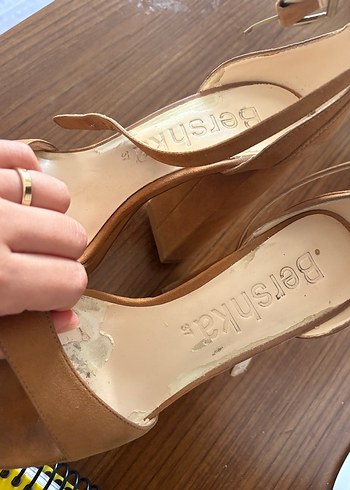 Bej Süet Platform Topuklu Kadın Ayakkabı - Görsel 2