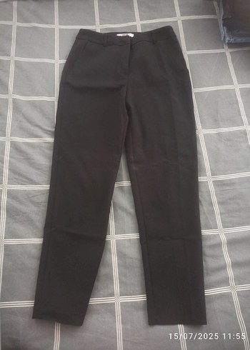 Siyah Kadın Kumaş Pantolon Midi Boy
