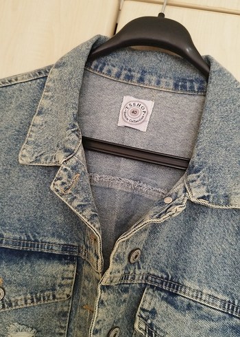 Diğer Düğmeli Kısa Mavi Denim Ceket