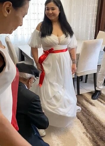 Beyaz abiye nikah nişan evden cikma
