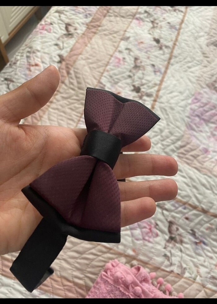 Bordo siyah papyon - Görsel 2