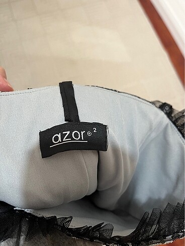 Siyah-gri işlemeli abiye - Görsel 9