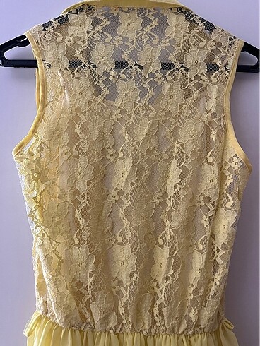Sarı dantelli elbise /abiye - Görsel 6