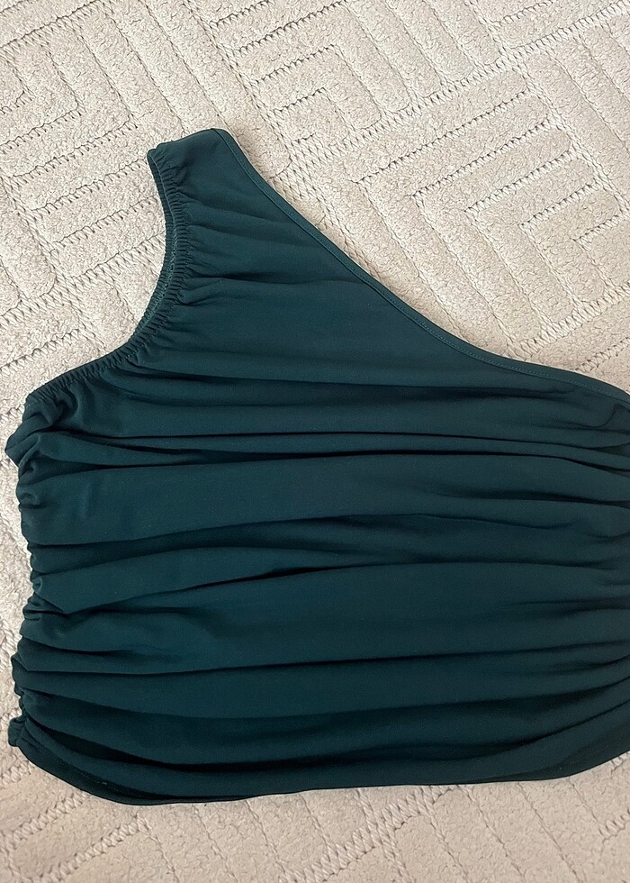 Trendyol yeşil haki tek omuz bluz - Görsel 2