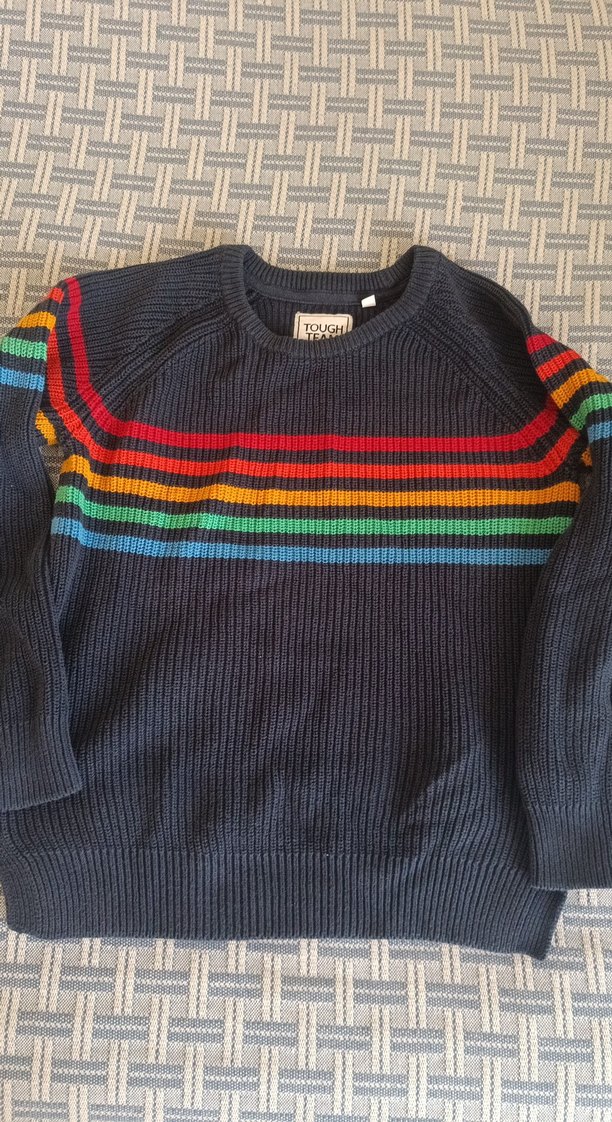 Çok Renkli Çizgili Erkek Çocuk Triko Kazak - Görsel 2