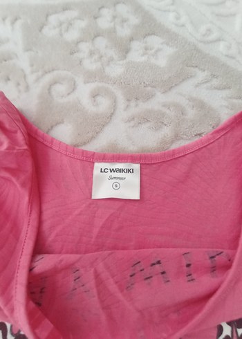 LC Waikiki Pembe Desenli kadın plaj elbise