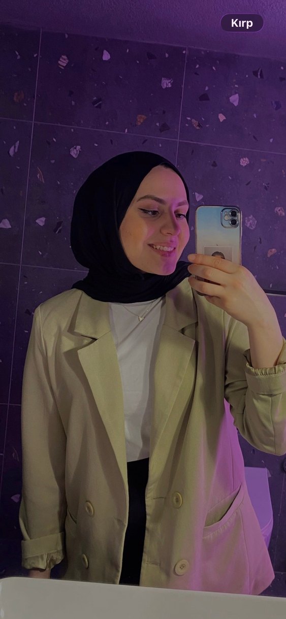 Bej Düğmeli Kadın Keten Blazer Ceket - Görsel 2