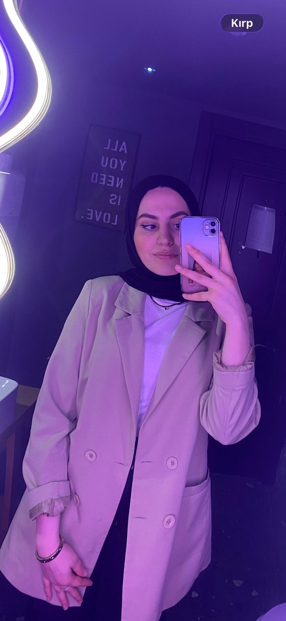 Bej Düğmeli Kadın Keten Blazer Ceket - Görsel 3