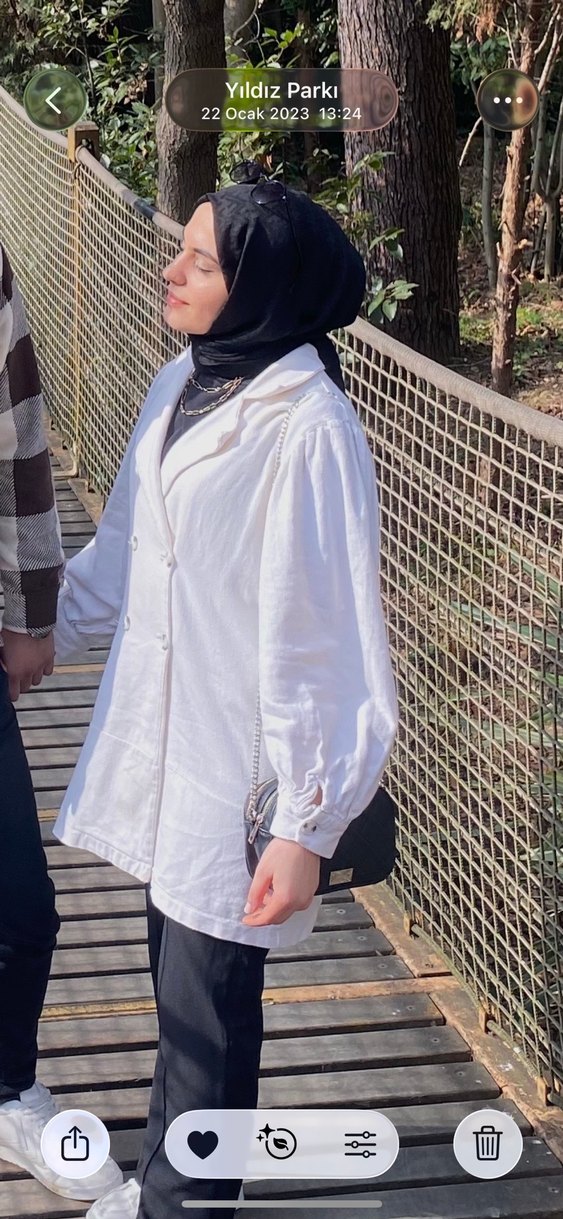 Bej Düğmeli Kadın Keten Trençkot - Görsel 2