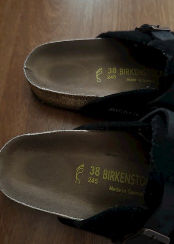 38 Beden Birkenstock Siyah Süet Kadın Terlik