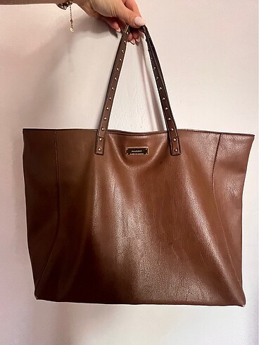 Mango kahverengi shopper çanta