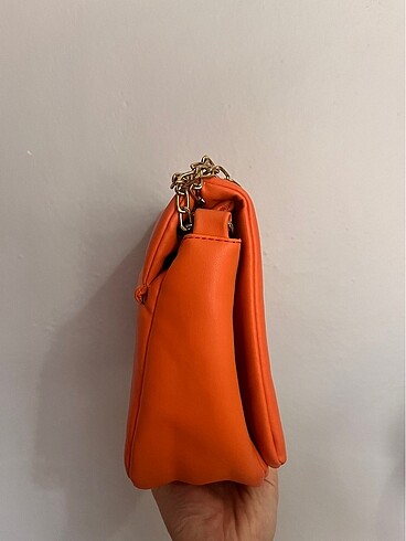  Beden turuncu Renk Turuncu zincir askılı çanta