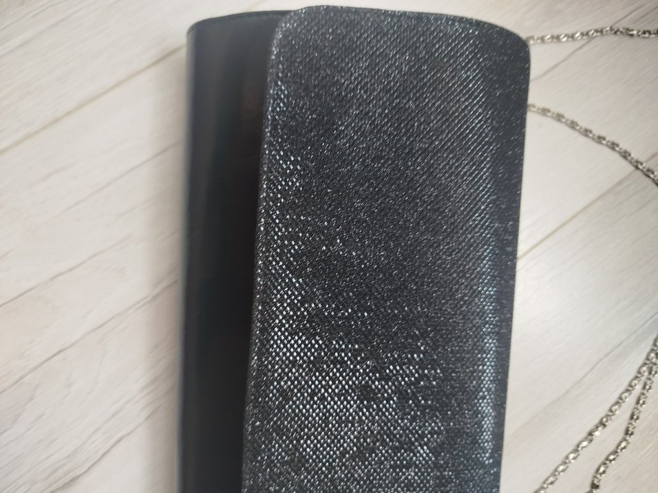 Zincir Detaylı Siyah Yılan Desenli Abiye Çanta - Görsel 2