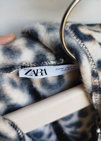 Leopar Desenli Gri Kapüşonlu Hamile Ceketi - Görsel 2