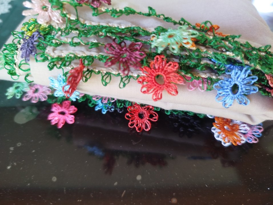 Nakışlı Çok Renkli Bohem Kadın Eşarp - Görsel 4