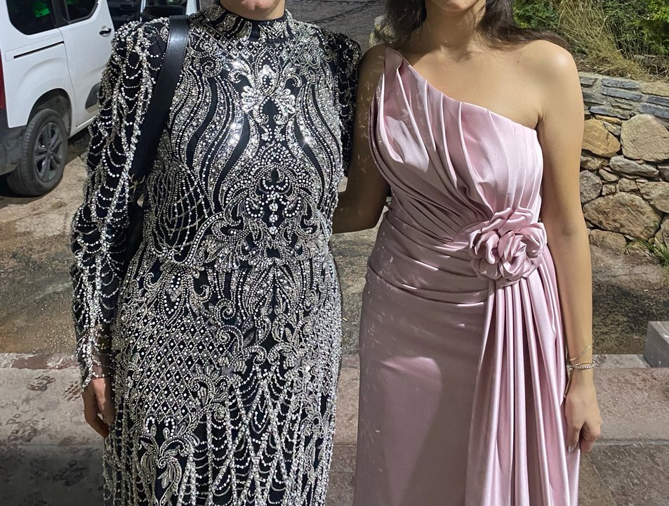 Tesettür Abiye Uzun Kollu Taşlı Desenli Elbise 46 martha butik - Görsel 4