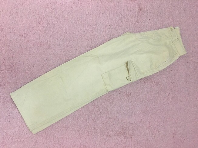 Zara Krem rengi bol paça pantolon