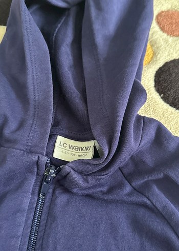 Kız Çocuk Mavi Kapüşonlu Fermuarlı Sweatshirt - Görsel 2