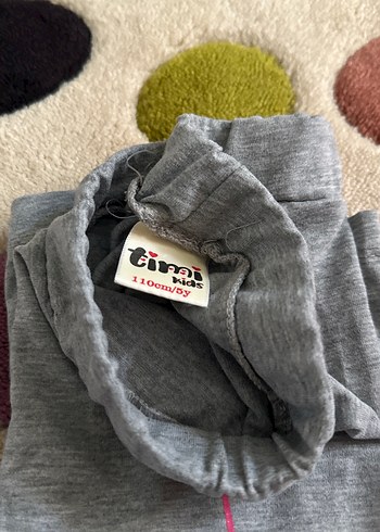 Gri Kız Çocuk Triko Rahat Tayt - Görsel 4