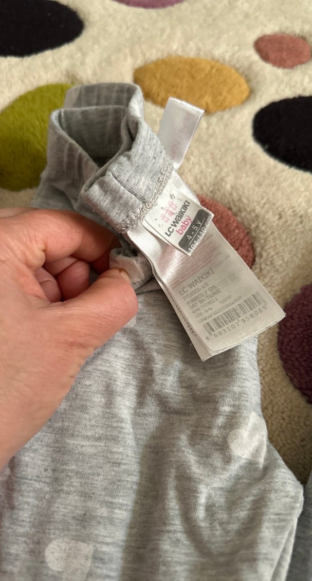 Gri Kız Çocuk Triko Rahat Tayt - Görsel 3