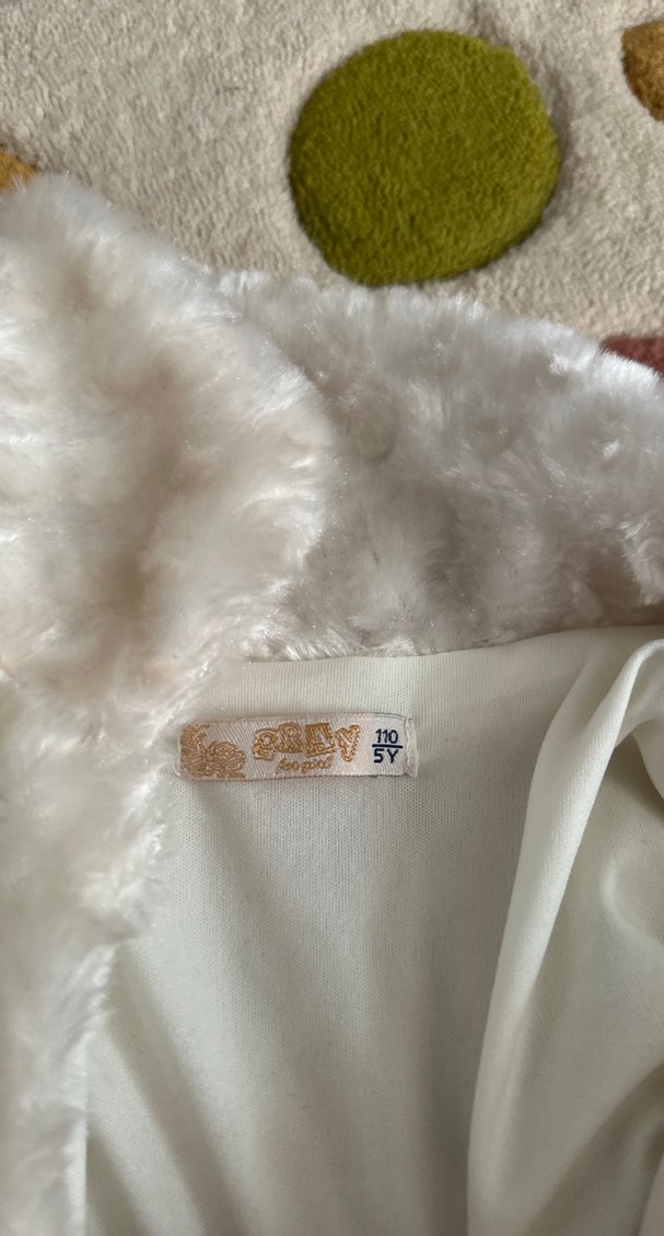 Beyaz Tüylü Bohem Midi Elbise - Görsel 2