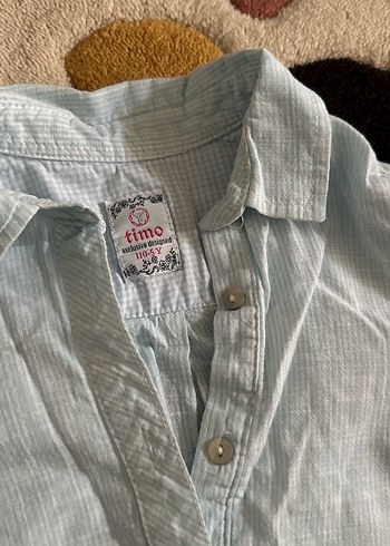 Nakışlı Gri Kız Çocuk Uzun Kollu Gömlek - Görsel 3