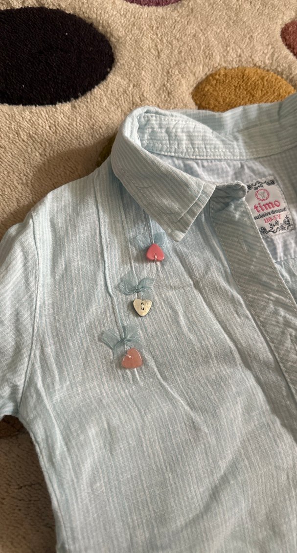 Nakışlı Gri Kız Çocuk Uzun Kollu Gömlek - Görsel 2