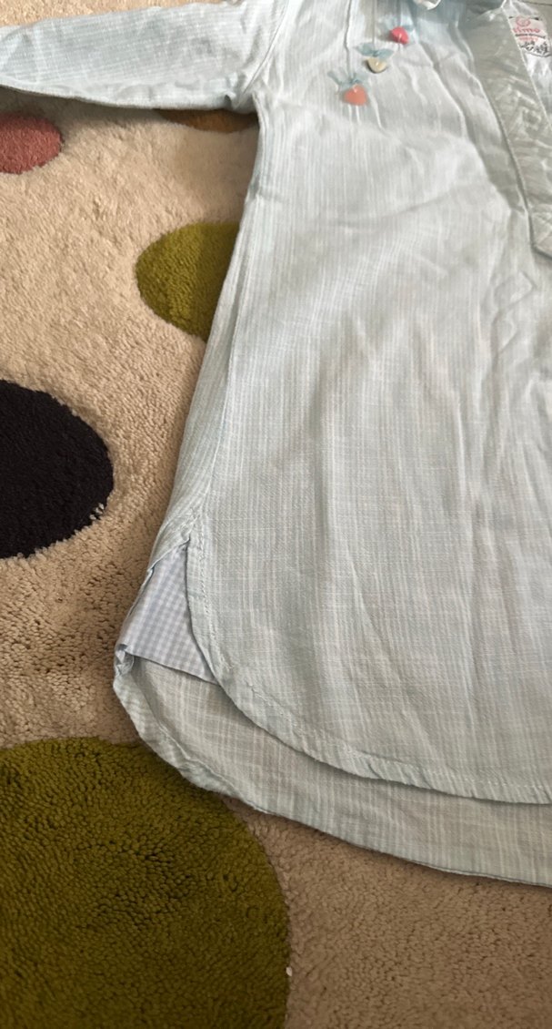 Nakışlı Gri Kız Çocuk Uzun Kollu Gömlek - Görsel 4