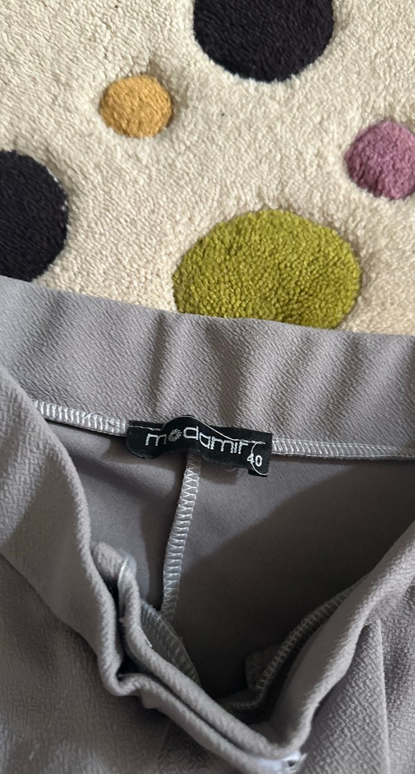 Gri Rahat Kesim Kadın Kumaş Pantolon - Görsel 2