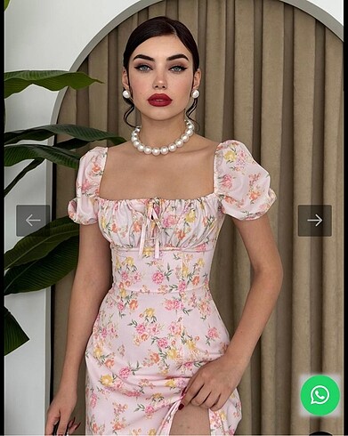 Çiçekli Milkmaid Elbise Uzun