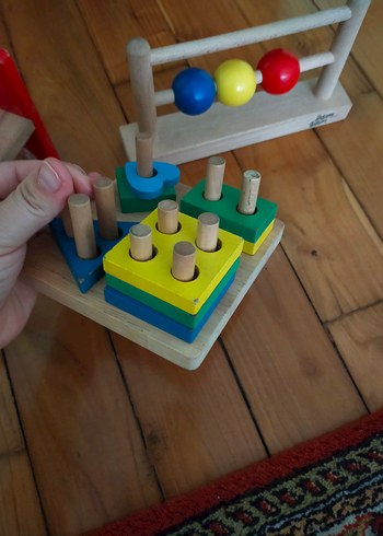 Renkli Ahşap Eğitim Oyuncakları Seti - Görsel 4