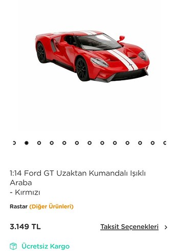 FORD GT Uzaktan Kumandalı Oyuncak Araba - Görsel 7