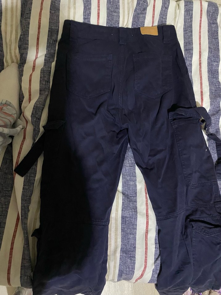 Kemer Detaylı Lacivert Kadın Denim Pantolon - Görsel 3