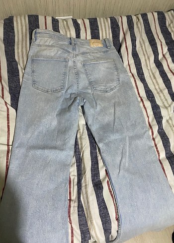 Gri Tie-Dye Midi Boy Kadın Denim Jean - Görsel 2