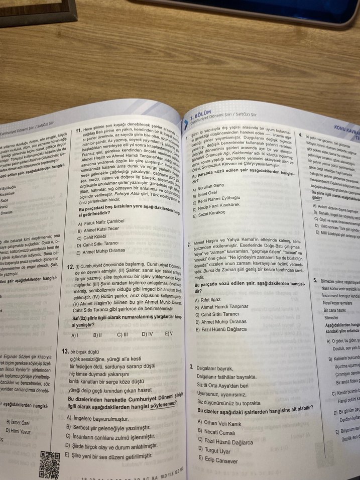 AYT Edebiyat MSB Çoklu Soru Bankası - Görsel 3