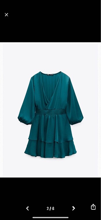 Zara saten elbise