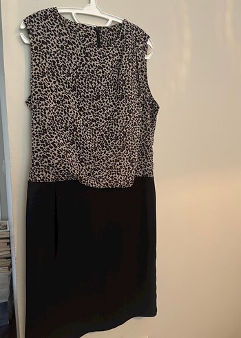 40 Beden Leopar desenli elbise