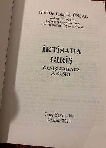 İktisada Giriş Kitabı - Prof. Dr. Erdal M. Ünsal - Görsel 2