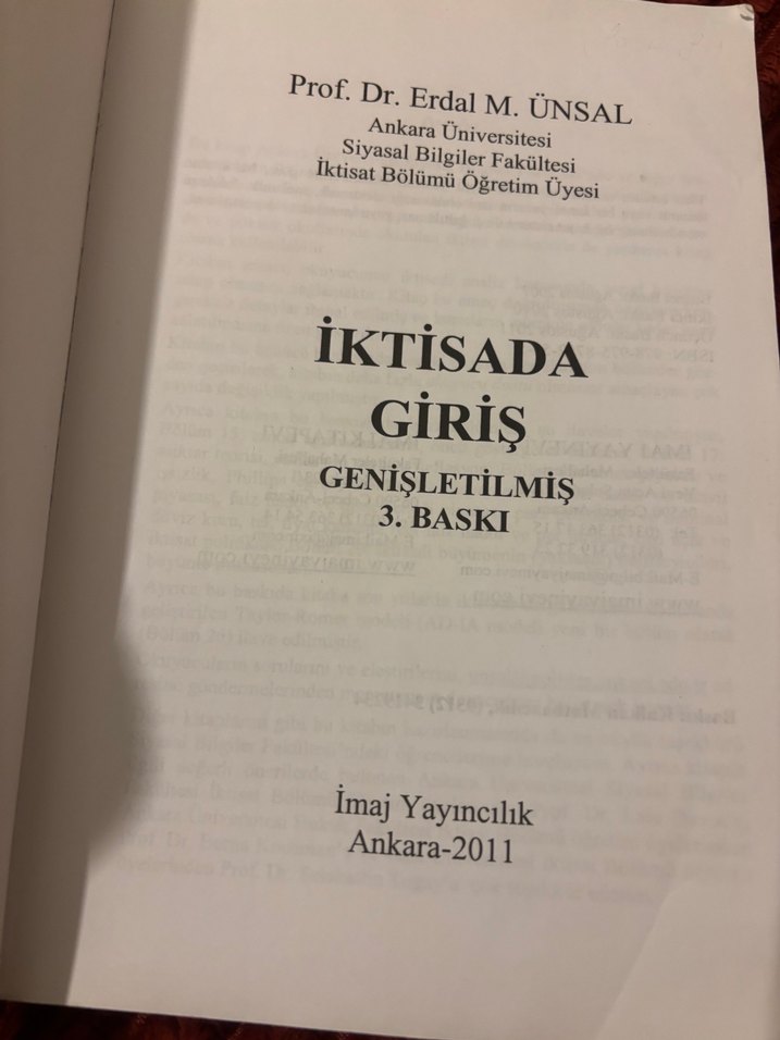 İktisada Giriş Kitabı - Prof. Dr. Erdal M. Ünsal - Görsel 2