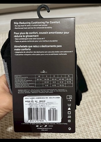 Beden siyah Renk Nike Siyah Erkek Football Çorap
