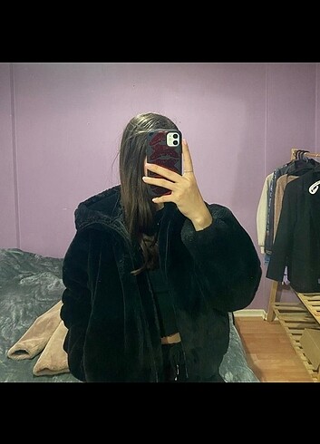 Stradi Mont Peluş Ceket Siyah