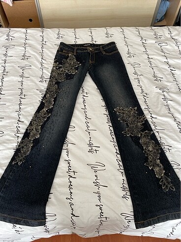 vintage düşük bel flare-ispanyol pantolon-jean