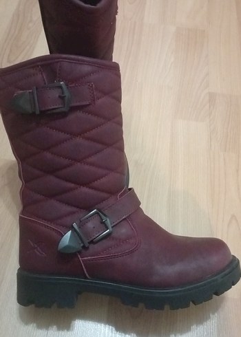 35 Beden Bordo Deri Kız Biker Bot