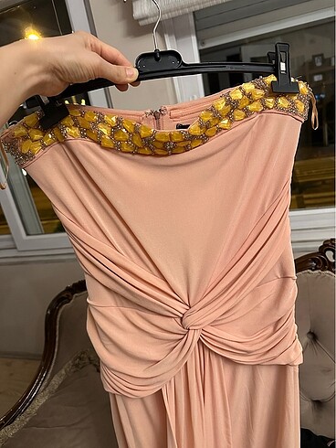 xl Beden çeşitli Renk Mango pudra pembe abiye elbise